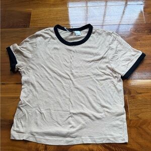 H&M Beige Top with Black Trim
